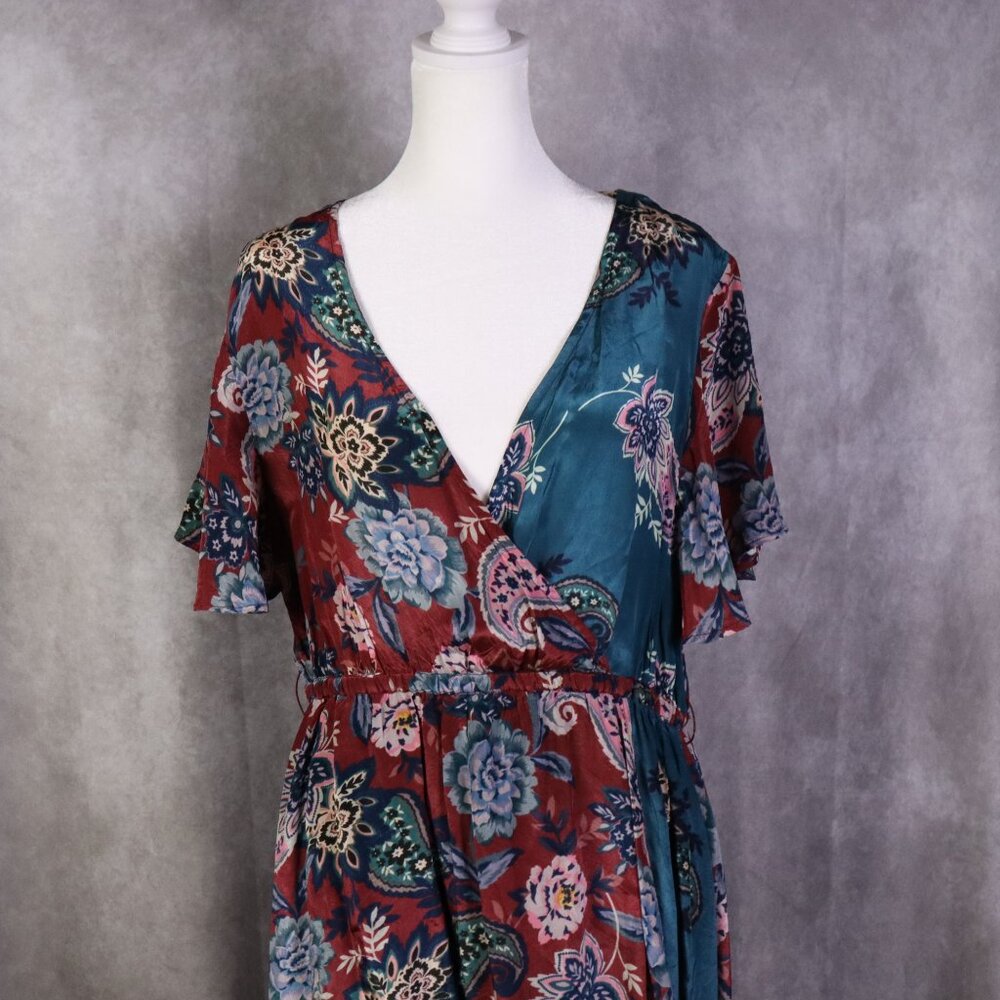 Sundance Midi Dress Womens PM Multicolor Paisley Dreams Faux Wrap Boho Colorful - Picture 3 of 9